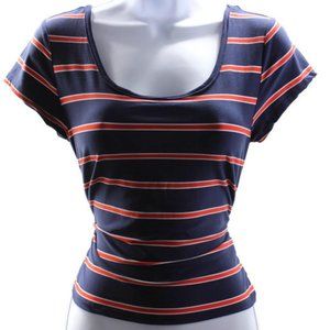 Eye Candy Blue Short Sleeve Boatneck Top Size L